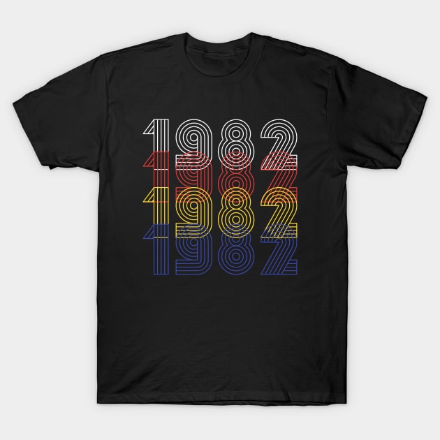 1982 Retro Vintage Looks Text Art Design T-Shirt by PerttyShirty